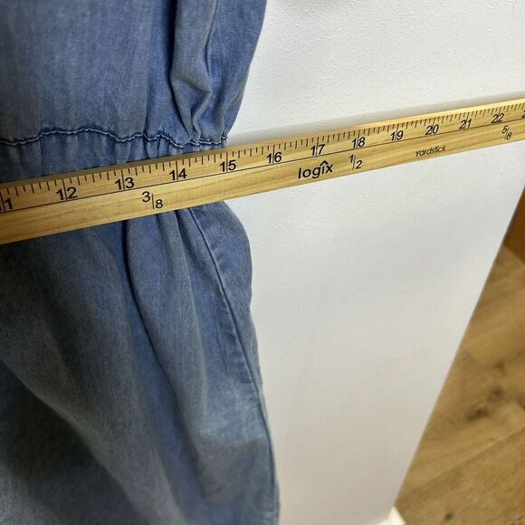 Girl Speed Limit MPH Button Down Denim Dress Waist Tie - Picture 6 of 7